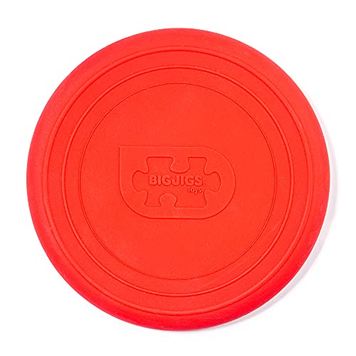 Bigjigs Toys Frisbee Flying Disc (Cherry Red) - Silicone Frisbee for Kids, Quality Flying Saucers, Beach Toys & Garden Toys, Holiday Toys for Toddlers - color: Cherry Red