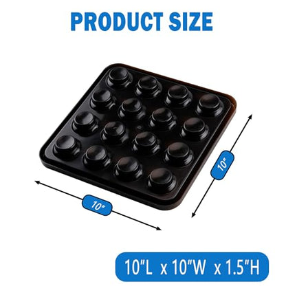 Standard Pool Billiard Ball Tray for 16 Balls, 2 1/4-Inch Black Plastic Pool Ball Carrying Tray for Billiard Pool Table - color: 01