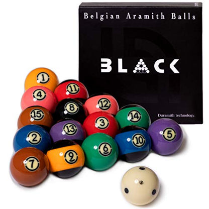 Aramith Tournament Black TV Billiard Pool Ball Set 2 1/4"