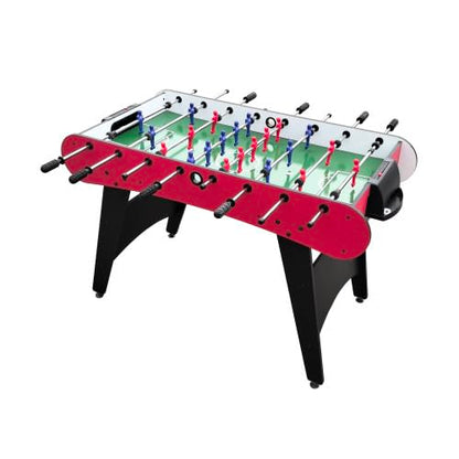4ft Foosball Table Soccer Game Table Easy to Assemble with Wooden Steel Construction Indoor Sports Fun for Adults & Teens in Home&Apartments&Game Rooms - color: Red+wood