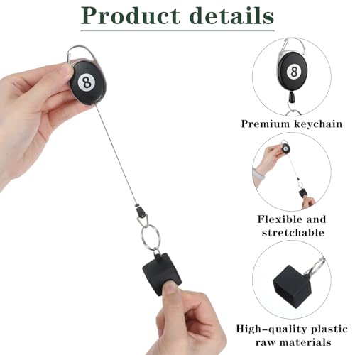 Thinp Billiard Chalk Holder, Retractable Chalk Holder Snooker Pool Cue Chalks Holders Pool Chalks Holders with Key Ring Billiards Pools Accessories for Billiard Lovers