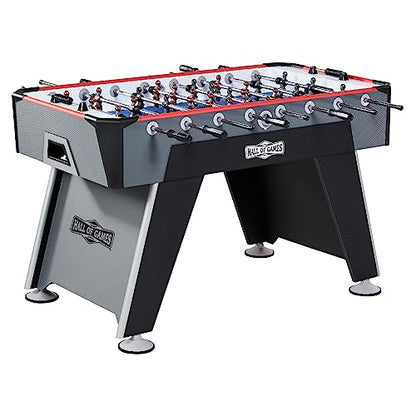 Hall of Games Foosball Tables Multiple Styles, Soccer with Durable & Stylish Designs with Tabletop Sports Soccer Balls, Perfect for Family Game Rooms | Multiple Styles - style: 56" (Black/Gray/Red)