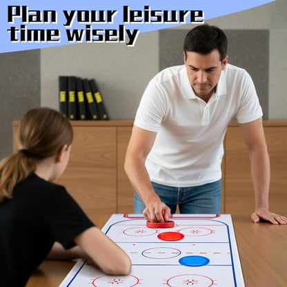 Air Hockey Top Set Table Top Set Air Hockey Pushers Table Runner for Sports Game Party Decor Gift