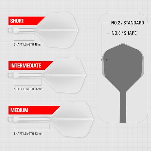 Target Darts K Flex Integrated Dart Flight and Shaft, No.6 | 3-Pack K-Flex - No. 6, Kflex Precision-Molded 2-in-1 Dart Flights and Dart Shaft | Professional Dart Accessories - color: White, size: Intermediate (26mm)