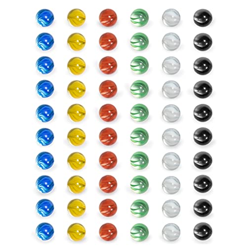 Yellow Mountain Imports 60 Pieces Translucent Chinese Checkers Glass Marbles with Petal Design - 14 Millimeters - size: 14mm(Crystal)