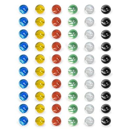 Yellow Mountain Imports 60 Pieces Translucent Chinese Checkers Glass Marbles with Petal Design - 14 Millimeters - size: 14mm(Crystal)