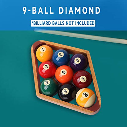 GSE Games & Sports Expert Solid Wood Billiard 8-Ball Triangle / 9-Ball Diamond Pool Ball Racks for 2-1/4" Pool Balls, Pool Table Accessories - color: 2-Tone Oak, style: 9-Ball Diamond Rack