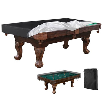 Billiard Pool Table Cover,Waterproof Scratchproof for 7/8/9 Feet Pool Tables Protect From Dust Spills and Pet Fur,210D Oxford with Drawstring for Snooker Billiard Tennis Air Hockey Tables,8FT:96.5*55* - size: 8FT:96.5*55*7.8in