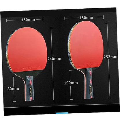 Hemoton Table Tennis Block 2pcs Butterfly Pong Paddle Double Pimples-in 5 Star Racket for Junior Players