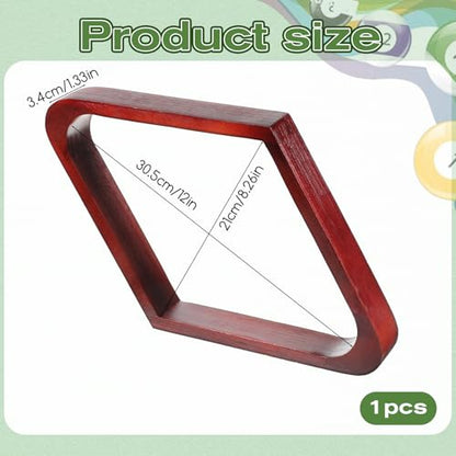 Solid Wood Pool Ball Rack, 2-1/4" Diamond Shaped 9-Ball Rack, Wooden Billiard Pool Table Accessories for Standard Size Balls (Natural Wood)