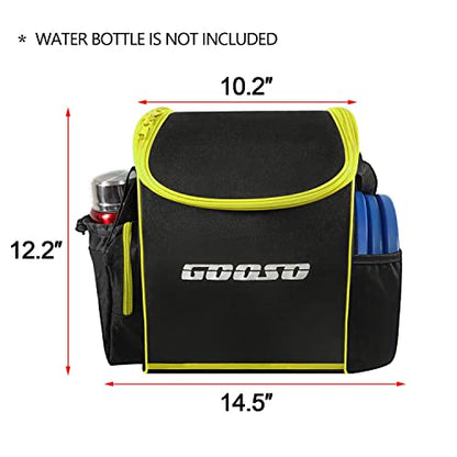 12 PCS Disc Golf Set with Bag Portable Disc Golf Backpack Holds 28+ Discs | Disc Golf Discs for Beginner with Putter, Midrange, Driver Free Stand Bag Design for Convenient Use - color: Yellow