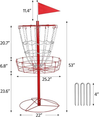 Yaheetech Portable Disc Golf Basket, Lightweight Steel Practice Target Steel Frisbee Hole Disc Golf Goals Catcher
