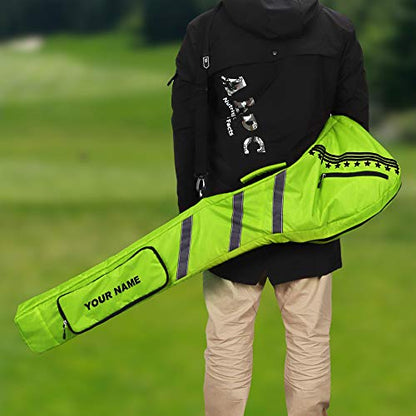 Big Teeth Golf Sunday Bag, Small Golf Bag Lightweight, Par 3 Golf Bag for A Few Clubs Driving Range, Practice with Carry Shoulder Strap Foldable Multi-Colour - color: Custom