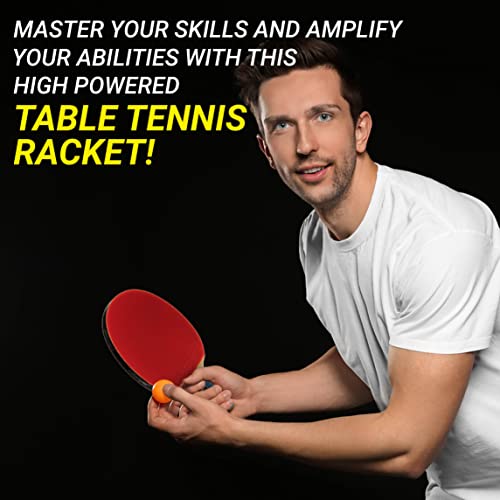 Killerspin KIDO 5A RTG Premium (Straight or Flared) Table Tennis Racket Professional, ITTF-Approved, Hard Paddle, Made of 5-Ply Wood, Dual-Colored in Red and Black - style: Straight