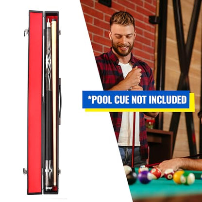 GSE Games & Sports Expert Billiard Pool Cue Stick Hard Box for 2-Piece Pool Cue Stick, Billiard Carrying Case Holds 1 Butt and 1 Shaft - color: Red