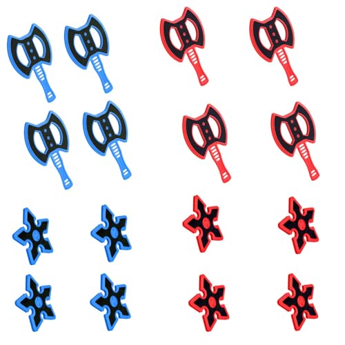 Throwing Axe for Bristle Throwing Targe,8pcs Plastic Axes, 8pcs Throwing Stars - style: 16 Axes&Stars