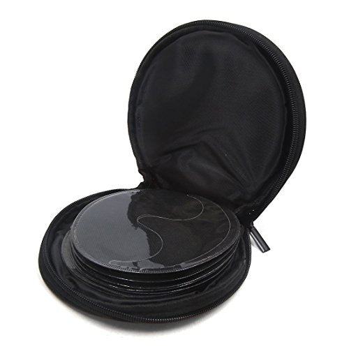 uxcell Gray Zipper Closure Round CD Discs Holder Bag Storage Carry Case Wallet for Car - color: Gray