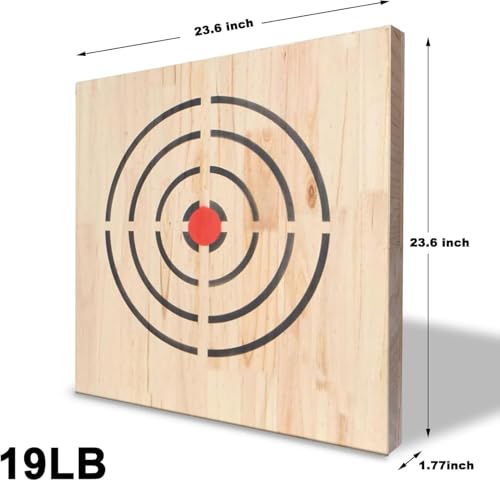 Axe Throwing Wooden Target with Handles & KnifeThrowing with Steel Chain (Wooden Axe Target)