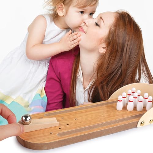 Desktops Tabletop Bowling Game Set, Toy, Wooden Wooden