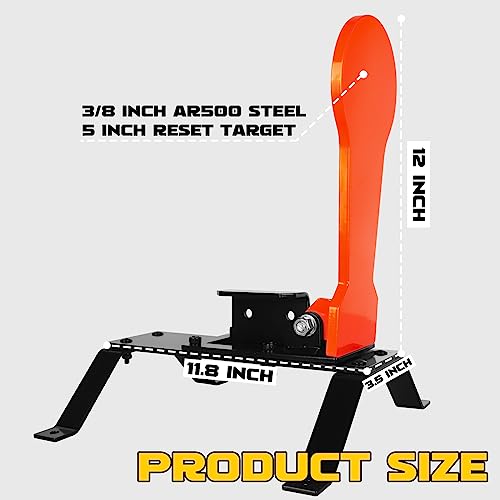 Highwild 3/8" AR500 Classic Popper Steel Shooting Target 12" Auto Reset Target for Shooting Range Outdoor - color: Auto Reset Target with Base