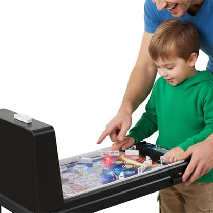 Tabletop Mini Pinball Machine, Electronic Ball Shooting with Lights Sounds and Scorer, Action and Reflex Game for Kids & Adults Ages 6+