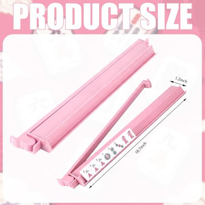 4 Pcs 18.7 Inch Light Pink Acrylic Mahjong Tile Racks with Pushers for Game Night American Mahjong Racks Tile Set for Mah Jong Lovers and Beginners - color: Light Pink