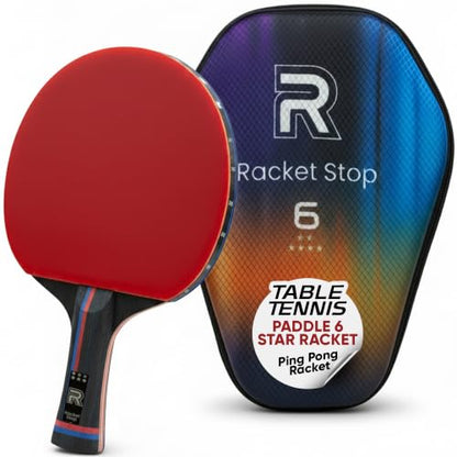Inferno Table Tennis Paddle – Ply Carbon Blade Ping Pong Paddle for Indoor & Outdoor Games, High-Speed Sports Racket for Adults, Spin & Control, Quality Gift Set w/Carry Case & Box