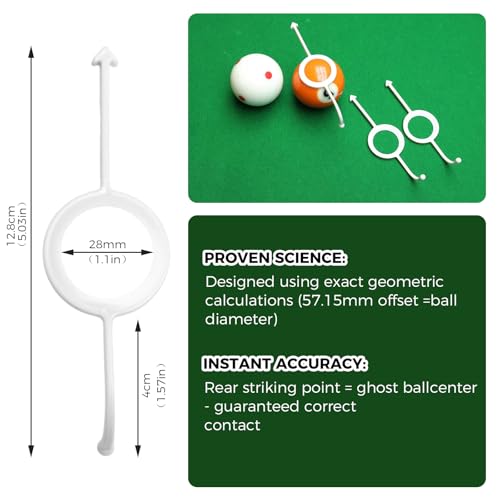 Precision Pool Shot Aiming Aid - 4-Piece Set | Billiards Training Aids for 2-1/4 Inch Balls, Improve Your Game for Billiards Players