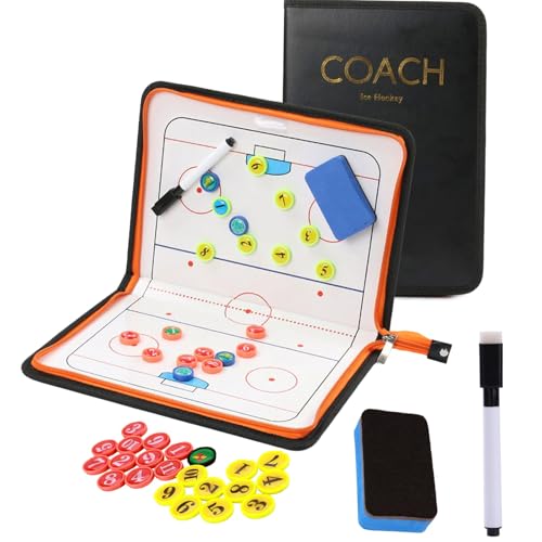 Joyeee Ice Hockey Tactics Board for Kids & Adults, Magnetic Coaching Board, Ice Hockey Equipment for Men, Boys and Ice Hockey Enthusiast, Christmas Ice Hockey Gifts for Men Father - color: #02 Folding Ice Hockey Board