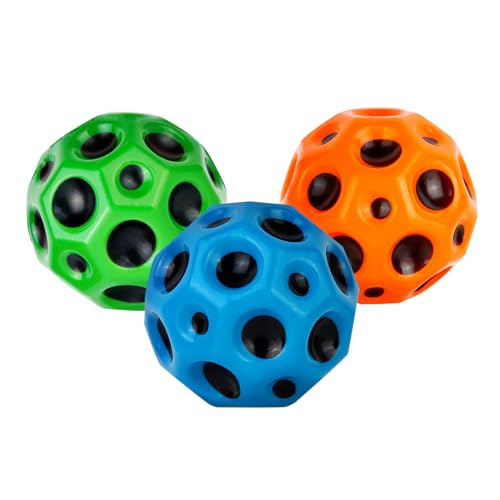 Super Bouncing Ball,Children's Super Hot, Easy to Grasp and Capture Suitable for Children of All Ages, Indoor and Outdoor Games - color: 3 pack-blue
