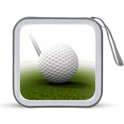 40-Sheet Capacity CD Case Storage Bag,Golf Ball Printed Large Capacity CD Protective Storage Organizer Portable DVD Case for Car, Home,Office,Travel