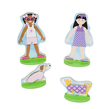 Melissa & Doug Best Friends Magnetic Dress-Up Wooden Dolls Pretend Play Set (78 pcs)