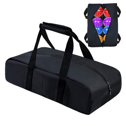 Upgraded Bocce Ball Carry Bag with 8 Compartments 17 * 9inch Heavy Duty Bocce Set Carry Bag Waterproof Oxford Cloth Portable Bocce Storage Organizer Case for Lawn Beach Yard Outdoor Game Set(Bag Only)