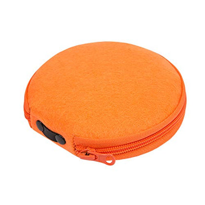 ELEZAY Small CD Case Round Felt 20 Capacity CDs Storage Wallet DVD Disc Holder,Orange - color: A-Orange