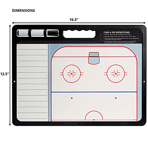 Murray Sporting Goods Premium Coaches Clipboard | Double-Sided Dry Erase Marker Board for Basketball, Baseball, Soccer, Football, Hockey (Marker Included) - style: Hockey