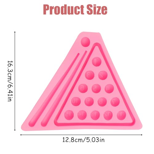 Mini Billiard Balls Set Resin Casting Mold, Pool Table Triangle Ball Rack Silicone Molds for Cake Decoration Candy Cupcake Topper Cake Polymer Clay Crafts Epoxy Resin