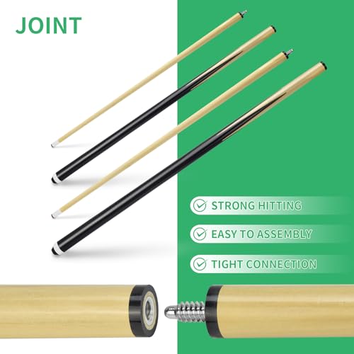 Pool Cue Stick Billairds cue Stick Pool Stick 58" Set of 2/Set of 4 /Set of 4 20OZ for Pool Table,Pool Sticks with 13mm Tip - size: 58" Set of 4