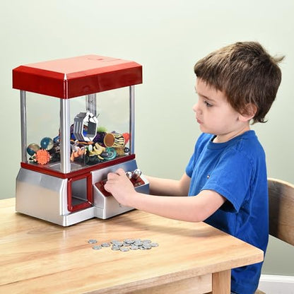 Etna Electronic Mini Claw Machine for Kids, Mini Candy Prize Dispenser Arcade Game with Sound, 30 Tokens, 10" x 7.90" x 13.5"