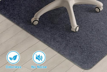 55"x35" Anti-Slip Computer Chair Mat for Hardwood Floors Dark Grey | Large Computer Gaming Chair Mat. for Office Home Gym. for Wood and Tile Floor. Easy Clean. Floor Protection Office Rug.