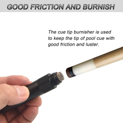 LAKE OF FIRE 3-in-1 Snooker/Pool Cue Tip Shaper with Repair Tool, Cue Tip Storage, and Billiard Chalk Holder - color: Black