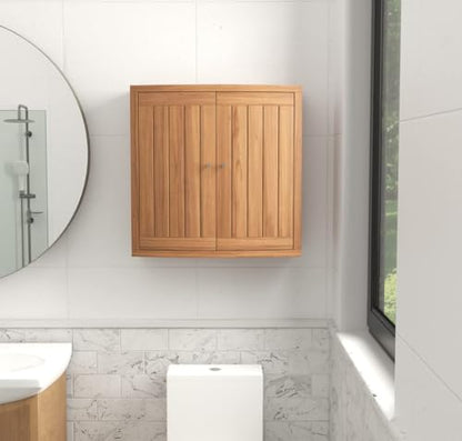 AquaTeak Manada Wall-Mounted Teak Storage Cabinet with Doors