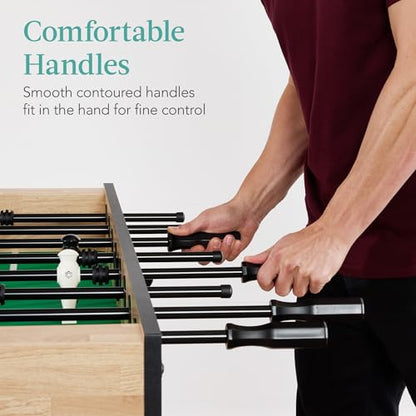 Best Choice Products Full Size 54 Inch Regulation Foosball Table for Home, Game Room - Includes 2 Balls, 2 Cup Holders - color: Natural