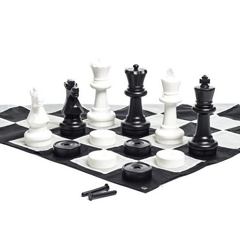 MegaChess 25 Inch Giant Plastic Chess Set - Accessories Available! (w/Nylon Mat and Checkers) - size: w/ Nylon Mat and Checkers