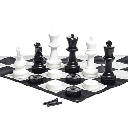 MegaChess 25 Inch Giant Plastic Chess Set - Accessories Available! (w/Nylon Mat and Checkers) - size: w/ Nylon Mat and Checkers