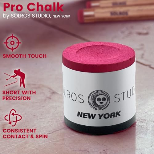 SOLROS Billiards Cue Chalk - High Performance Pure Round Pro Chalk | Color：Blue，3PCS，Low Dust & Long Lasting，Ready to Usez，Smooth Control，for Any Venue - color: Pink