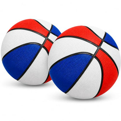The Dreidel Company Mini Basketball, Red/White/Blue mini Basketball, Sports Lovers, Outdoor Fun, Birthday Parties Events & Gatherings, Party Favors, 7" Ball - size: 2-Pack