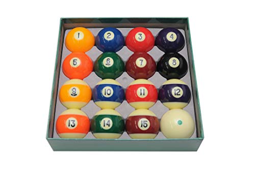 Pool Table Billiard Ball Set - Regulation Size 2-1/4" Full 16 Pool Ball Set … - color: Premium