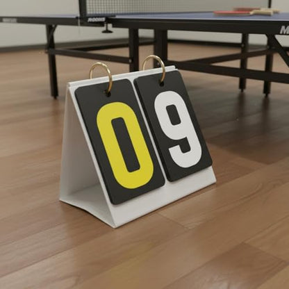 harayaa Mini Scoreboard Tabletop Flip Scorekeeper Metal Rings Waterproof Cardboard Base Portable Athletic Gear Suitable for Competitive Matches Use - size: 2-Digit