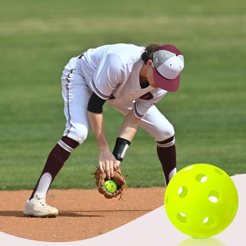 Lunmon 36 Pcs Practice Baseball 42mm Small Training Balls Plastic Hollow Softballs Golf Balls with a Drawstring Bag for Backyard Hitting Batting Training Indoor Outdoor Use - color: Green