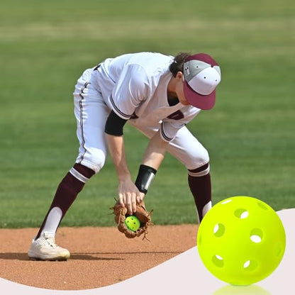 Lunmon 36 Pcs Practice Baseball 42mm Small Training Balls Plastic Hollow Softballs Golf Balls with a Drawstring Bag for Backyard Hitting Batting Training Indoor Outdoor Use - color: Green